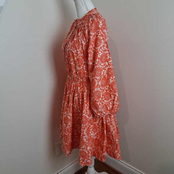 J.Crew Ruffle-Collar Mini Dress in Cotton Poplin Floral Size Medium - Picture 7 of 13